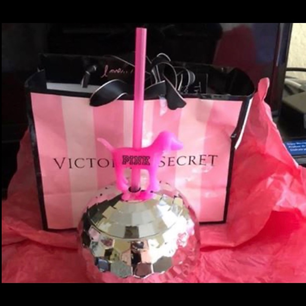 Victoria’s Secret PINK Disco Ball Cup w/ Straw